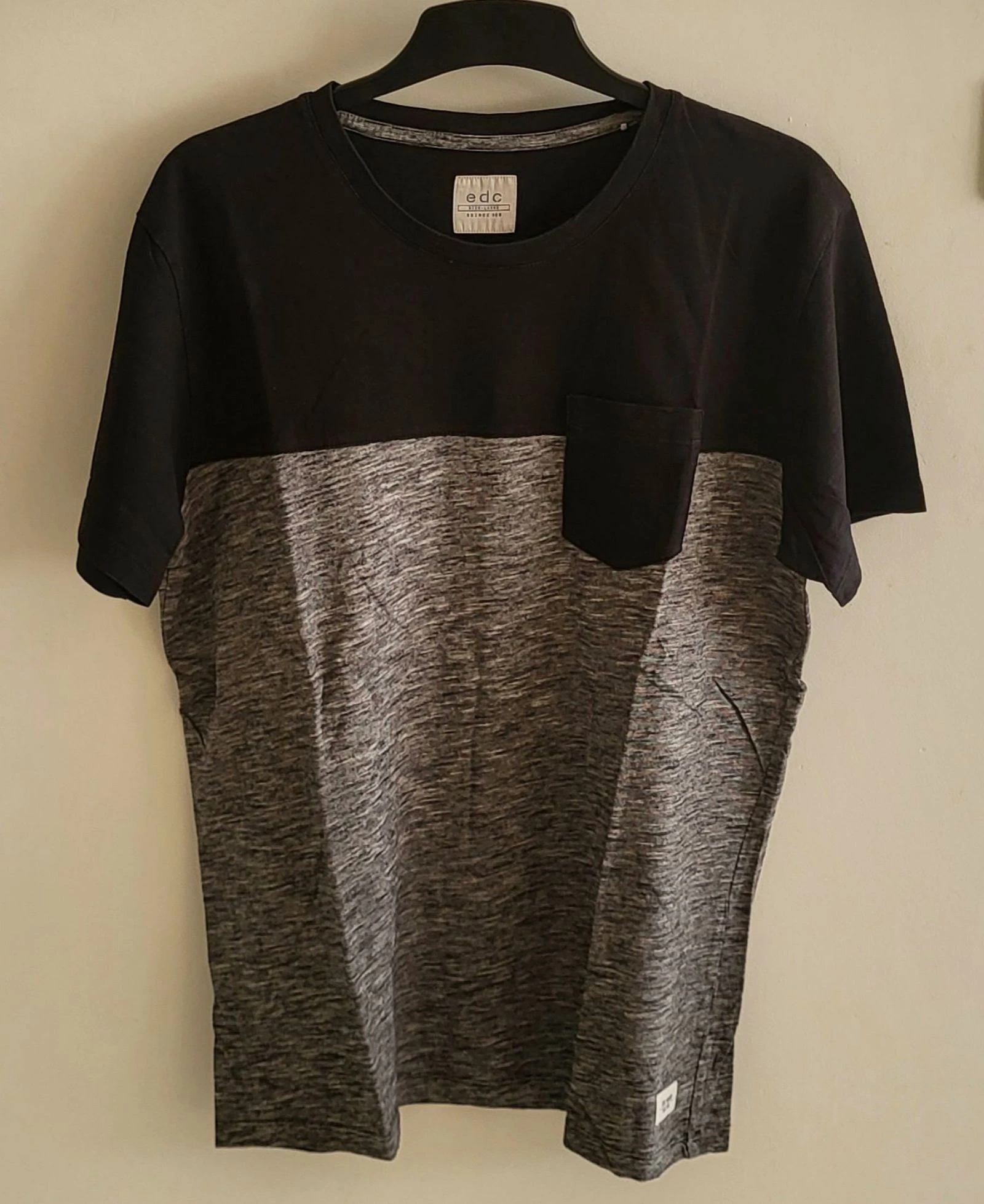 EDC By Esprit Camiseta TL/TFr40-Negra-Bolsillo en la Parte Delantera en Excelente Estado – photo 3